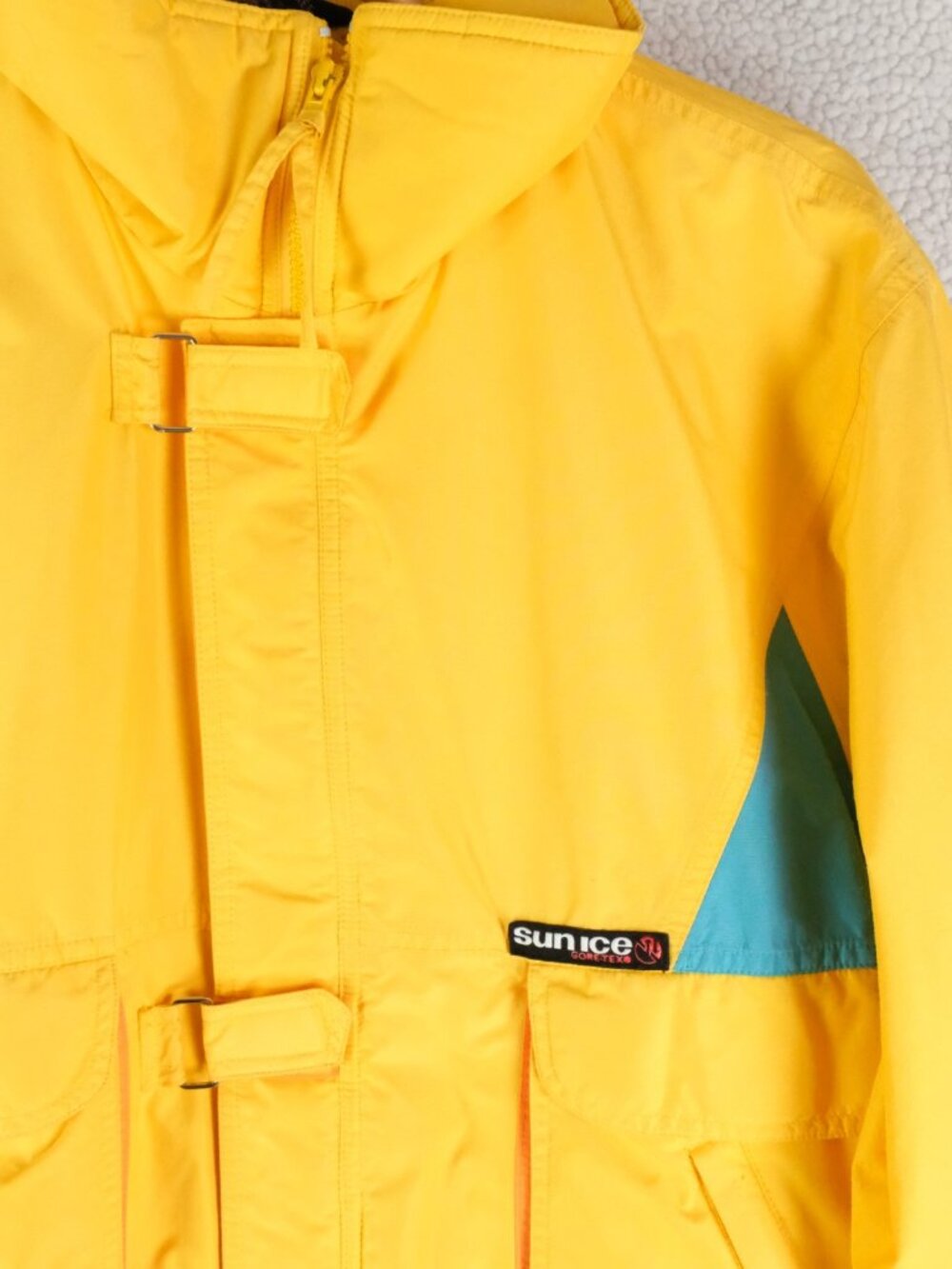 Vintage Sunice Jacket Mens Medium Yellow Blue Full Zip Calgary Olympics 1988 - Picture 3 of 12